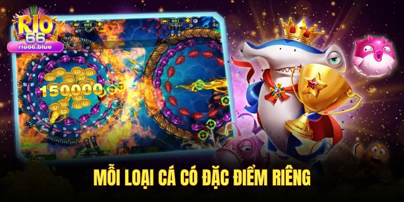 Các loại súng, cá và chiến thuật săn boss trong game bắn cá Rio66 3 MỖI LOẠI CÁ CÓ ĐẶC ĐIỂM RIÊNG